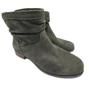 Koolaburra UGG Boots Ankle‎ Booties Green Suede Women's 6.5 Lorelei BOHO Grunge
